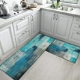 thumbnail image 2 of Kitchen Rugs and Mats Non Skid Washable Set of 2, Teal Grey Kitchen Runner Rug, Green Turquoise Abstract Gray Vintage Kitchen Floor Mat Under Sink Mat Throw Rug for Doormat, 2 of 6