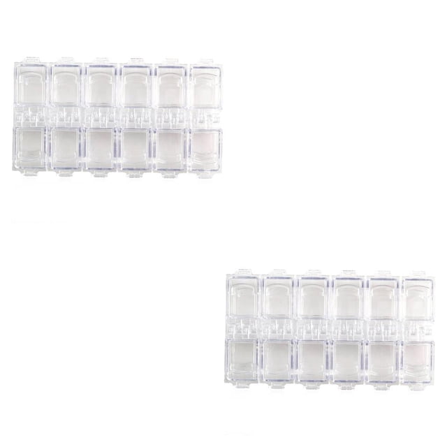 Minnieouse Gran oferta, 1 unidad, caja de almacenamiento vacía de diamantes de imitación para decoración de uñas de 12 rejillas de plástico Type1 NO1