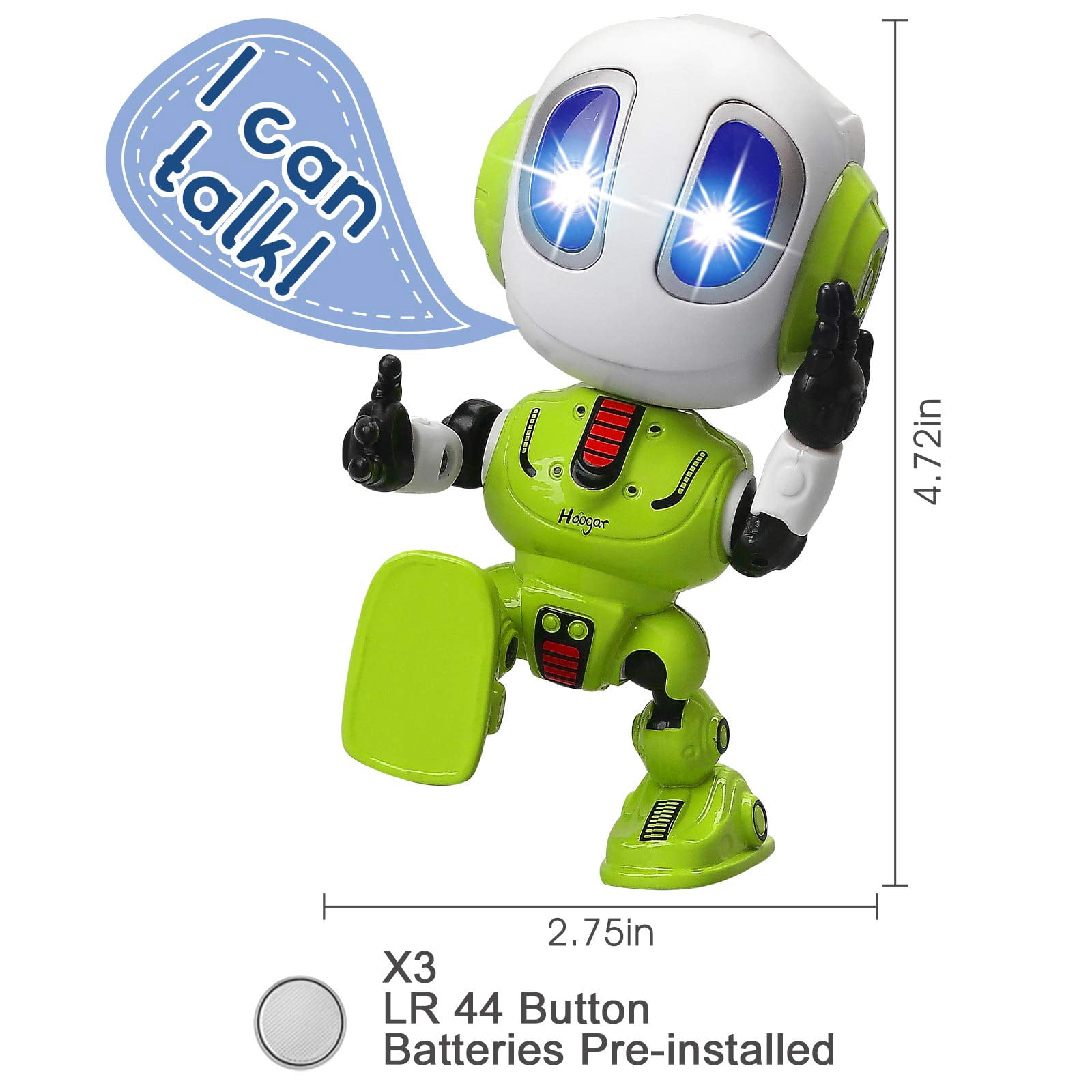 BROADREAM Talking Robot Toy With Voice Changer & LED Eyes - Interactive Stocking Stuffer For Kids