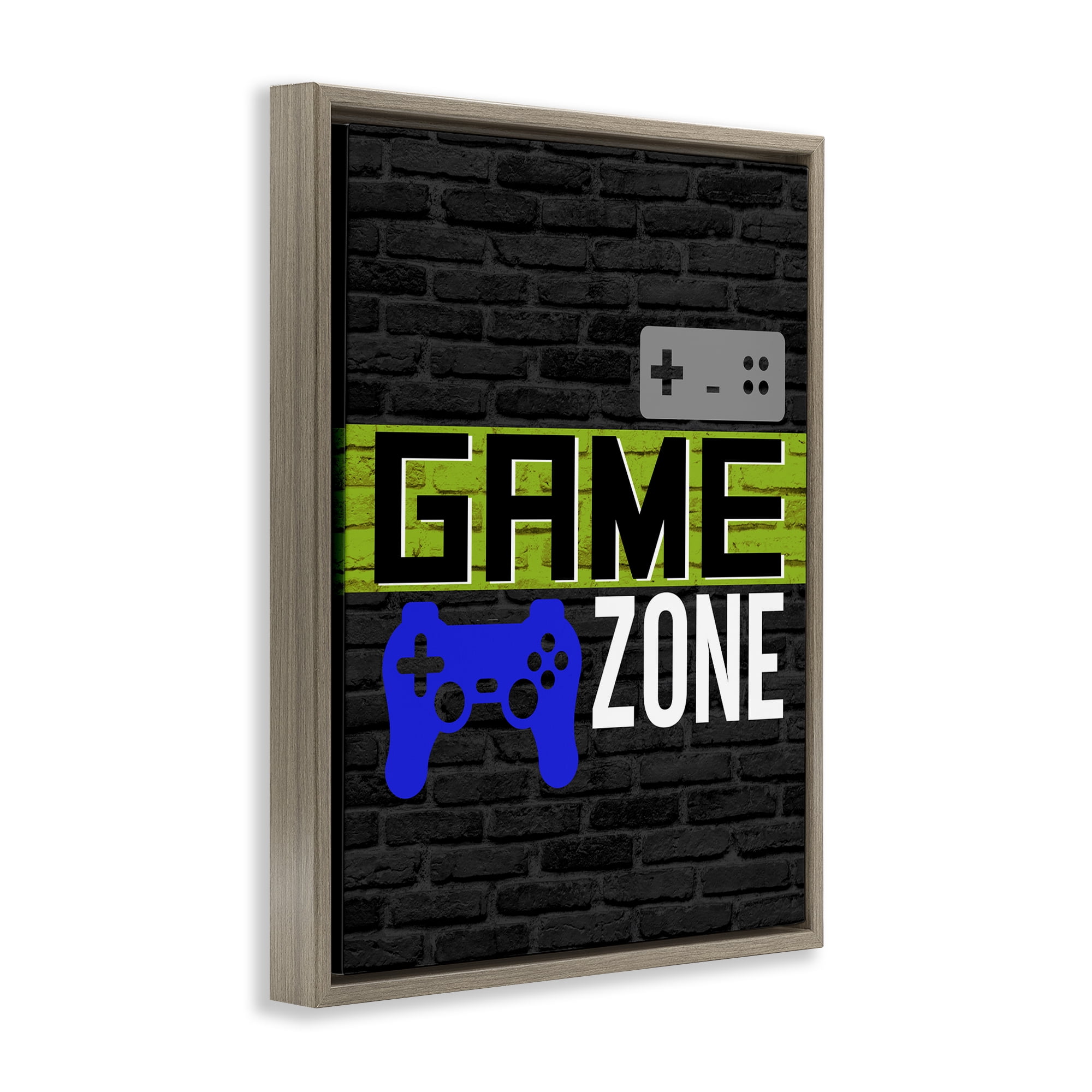 Stupell Industries Vintage Game Zone Typography Painting Brown Floater Framed Art Print Wall Art, 25 x 31