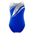 thumbnail image 2 of renvena Girls Gymnastics Leotard Shiny Metallic Ballet Dance Leotard Bodysuit Activewear Size 6-16 Royal Blue 10, 2 of 6