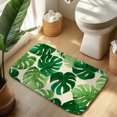 thumbnail image 6 of 1pc Monstera Leaf Absorbent Non-Slip Bathroom Thickened Flannel Rug Decor,Soft,Quick Drying,Suitable For Indoor/outdoor Use,Bathrooms,Bedrooms,Kitchens,Terrace,Laundry Rooms,16"x24", 6 of 7