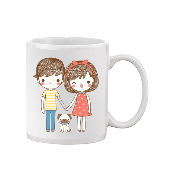 Cute Couple With Their Dog Mug -Image by Shutterstock,