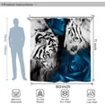 thumbnail image 3 of JOOCAR Tiger Couple Shower Curtain Set with 12 Hooks Washable Polyester Fabric 72"x72" inch, 3 of 7
