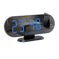 thumbnail image 1 of Reloj despertador con proyección, ajuste de hora de 12 o 24 horas, silenciar, repetición, hora moderna, fecha y semana. Azul, 1 of 9