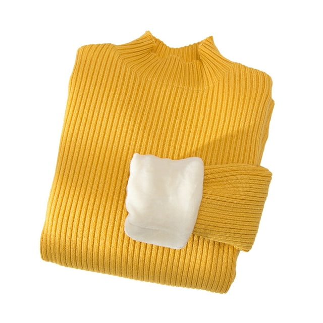 Qudderr Chandails en Molleton pour Bébés Garçons Col Rond Pull à Manches Longues Col Roulé Automne Hiver Taille 2-13T