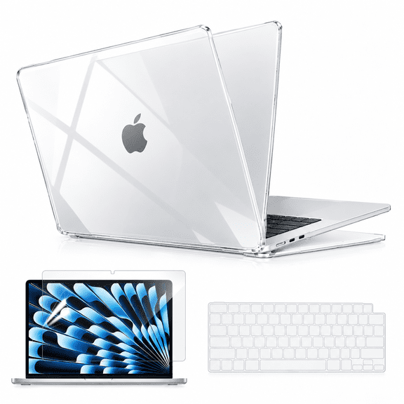 Case Compatible with MacBook Air 15 inch M5 2026 2025-2023 Release M4 M3 M2 Model A3448 A3241 A3114 A2941 Liquid Retina Display, Plastic Hard Shell Case Keyboard Cover Screen Protector, 3in1