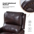 thumbnail image 2 of Tina's Home Genuine Leather Recliner Chair Push Back Upholstered Armchair Wingback Lounge Sofa Wood Leg Home Decor Living Room Bedroom Espresso, 2 of 8