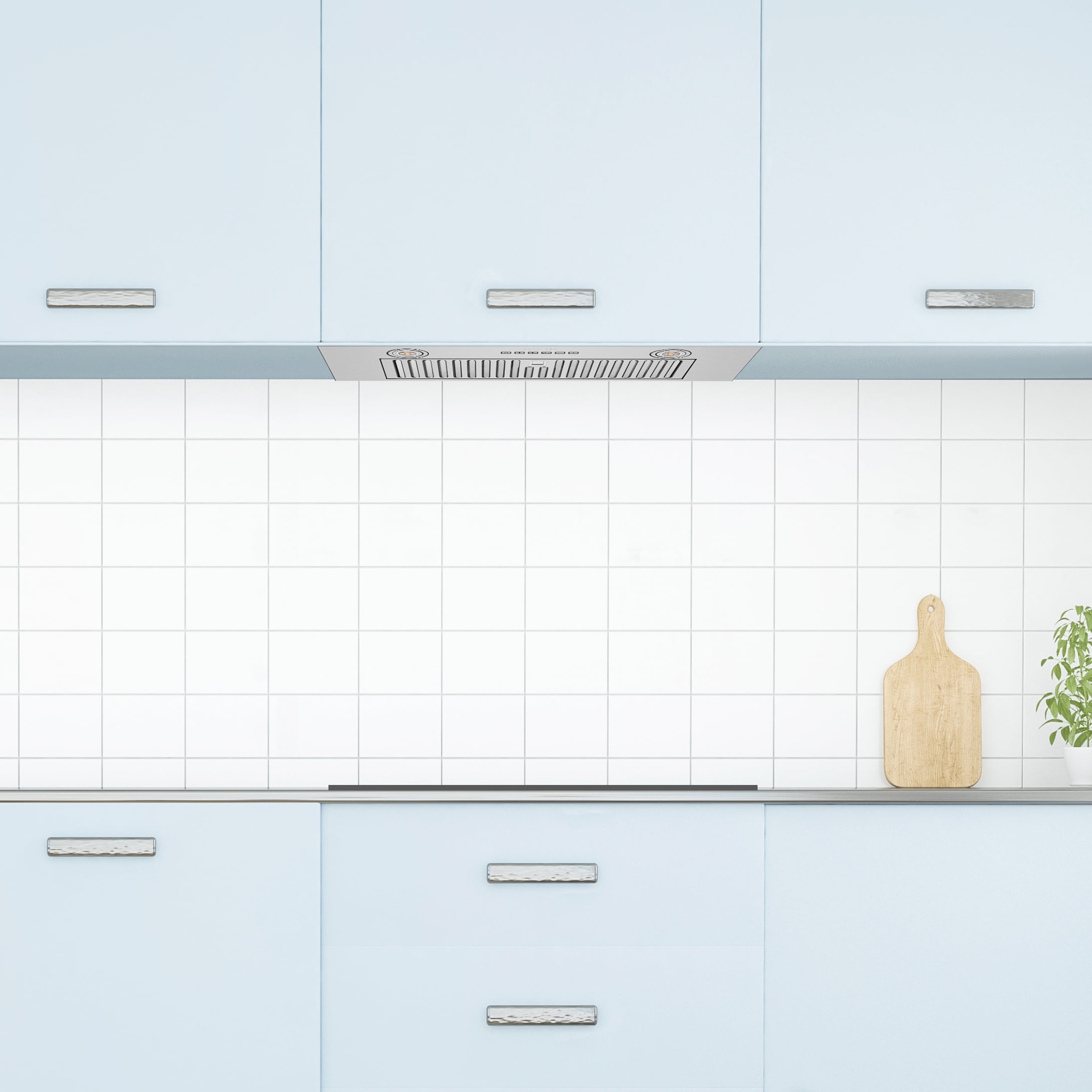 Hauslane IN-R110 30” Smart Range Hood In-Cabinet Design, HauSMART App, Voice Control 4-Speed, LED, Baffle Filters 120V Convertible