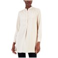 thumbnail image 1 of Anne Klein Womens Textured Charmeuse Tunic Blouse, Beige, X-Large, 1 of 1