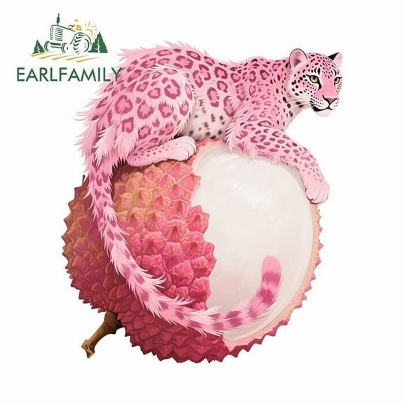 EARLFAMILY 5.1" Lychee Leopard Car Stickers Personality Motorcycle Rearview Mirror Skateboard Truck Waterproof Vinyl Decal Occlusion Scratch Vinyl Car Wrap