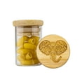 thumbnail image 2 of Geometric Elephant - 1oz Glass Food Storage Jar and Decorative Airtight Bamboo Lid - Multi-Use Storage Container for Herbs, Tea, Candy, Q-Tips, for The Bedroom, Kitchen, & Bathroom by Hakuna Supply, 2 of 8
