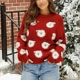 thumbnail image 2 of Winter Sweaters for Women Casual For Long Sleeve Pullover Cute Fuzzy Santa Pattern Crew Neck Loose Sweaters Features: Ugly Christmas Sweaters, 2 of 9