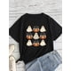 thumbnail image 1 of Women's Halloween Graphic T-Shirt - Cute & Pumpkin Print Short Sleeve Round Neck Casual Tee, Machine Washable, Seasonal Fashion, Festive apparel, Playful Design, Comfortable Fit, Durable Fabric, 1 of 6