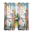 thumbnail image 6 of Yayeee Window Curtains Light Filtering 63"x42" Grommet Panel Pair Home Living Room Decor, Art City, 6 of 7