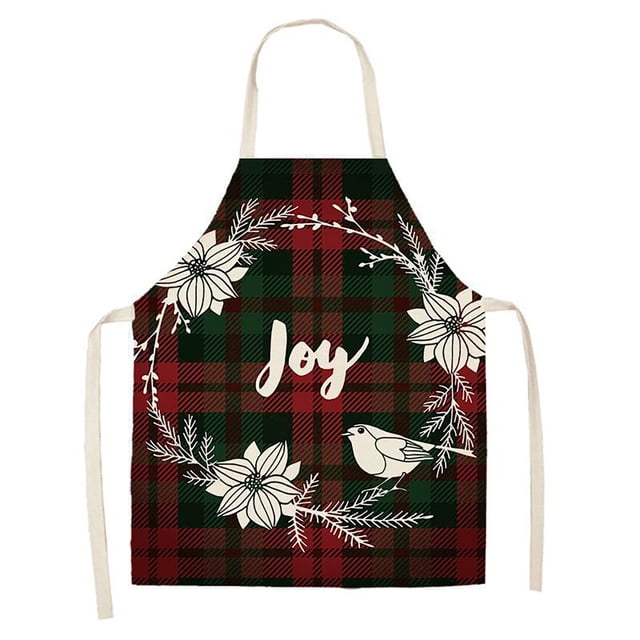 Christmas Kitchen Cooking Aprons Plaid Aprons Adjustable Buffalo Plaid Baking Apron