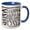 Blue/White, variant on 3drose, Modern Black and Image of Gold Brush Stroke Seventy Happy Birthday, 15oz Mug