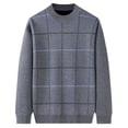 thumbnail image 1 of Npasoilc Chandails pour Hommes Homme Mode Couleur Unie Intensification Chaude Col Rond Chandail Blouse, 1 of 7