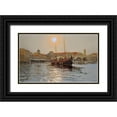 thumbnail image 1 of Adamov, Alexey 24x16 Black Ornate Wood Framed with Double Matting Museum Art Print Titled - An Old Town, 1 of 4