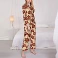 thumbnail image 3 of Lsque Thanksgiving Sketch Turkey Pattern Long Sleeve Pajama Set for Women - Soft 2-Piece Sleepwear and Loungewear Set with Pockets, Comfy Nightwear-Large, 3 of 7