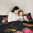thumbnail image 5 of jejeloiu Oil Painting Drum Kit Twin Comforter Sets,Rock Music Instrument Bedding Set For Boys Kids Reversible 2-Piece, 5 of 8