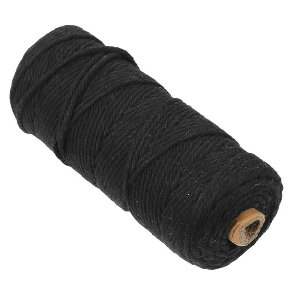 UNOMOR Rope For Diy Projects 3mm Cotton Twine Handmade Macrame Rope Twine Black 100m Roll Easy To Cut