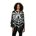 thumbnail image 1 of Gupgi Adult Spider Web Print Cape, Funny Halloween Party Cosplay Poncho Black Tops One Size, 1 of 9