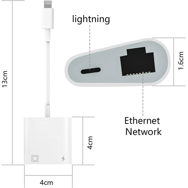 RJ45 Ethernet Lightning to HDMI Digital AV Adapter for i-Phone 14 i-Pad to  TV1080P Network LAN Wired Adapter Charging Converter