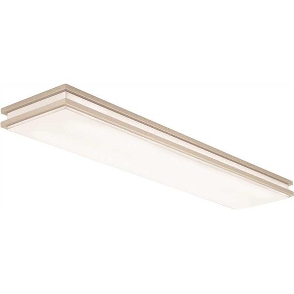 Lithonia Lighting FMFL 30840 SATL BN 4 ft. Linear Saturn LED Flush Mount, Brushed Nickel