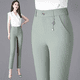 thumbnail image 3 of Pantalones rectos casuales de corte recto para mujer Pantalones finos con cremallera para mujer de mediana edad Temporada primavera/verano, 3 of 4