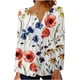 thumbnail image 1 of ICHUANYI Clearance Women Fashion Summer Sexy Fold Printed Regular Women Long Sleeves V Neck Button(White, M) ICHUANYI WER2023080807709, 1 of 4