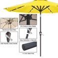 thumbnail image 5 of 9 ft Solar Umbrella 32 LED Lighted Patio Umbrella Table Market Umbrella with Tilt and Crank Outdoor Umbrella for Garden, Deck, Backyard, Pool and Beach (Navy Blue), 5 of 7
