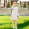 thumbnail image 7 of Tropical Fan Leaves Pattern Girls'long-sleeved dress Thickened A-dress Warm Dress Basic Shirt Party Dresses, 7 of 7