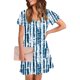 thumbnail image 3 of Vestido Corto de Verano Moda Gradiente Corto de Manga en V Cuello Vestido Casual, Poliéster Ligero de Verano, Lavado de Manos, 3 of 7