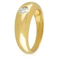 thumbnail image 3 of 18K Gold Plated Sterling Silver Round Cut Shape CZ Cigar Band Dome Ring for Women, Size 7, 3 of 7