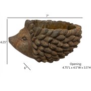 Classic Home and Garden Cement Buddies Indoor/Outdoor Planter with Drainage Hole — Large Hedgehog, Rust, 7