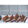 thumbnail image 2 of Ambesonne Nature Throw Pillow Cover 4 Pack, Autumn Forest with Rock, 24", Ginger Purple, 2 of 7
