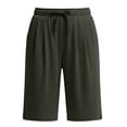 thumbnail image 4 of WULMLEO Bermuda Shorts for Women Cotton Casual Wide Elastic High Waisted Summer Shorts for Women 2026 Drawstring with Pocket Dark Gray L, 4 of 6