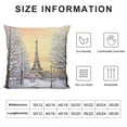 thumbnail image 5 of COMIO  Winter Duvet Cover Set, Image of Stormy Winter Day in Idyllic Paris Streets Eiffel Tower Europe Scenery, Decorative  Bedding Set with  Pillow Shams, King Size, Pink White, 5 of 5