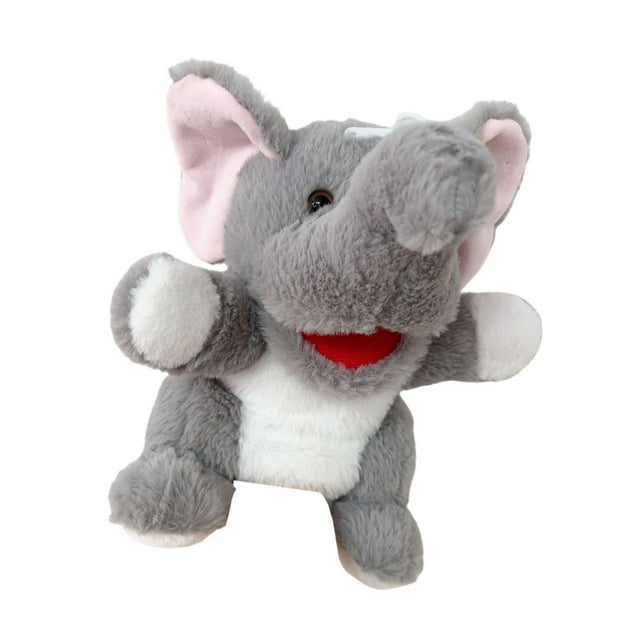 Milaget Animal Finger Puppet Soft Role Play Plush Hand Puppet for Teaching Kids Gift elephant