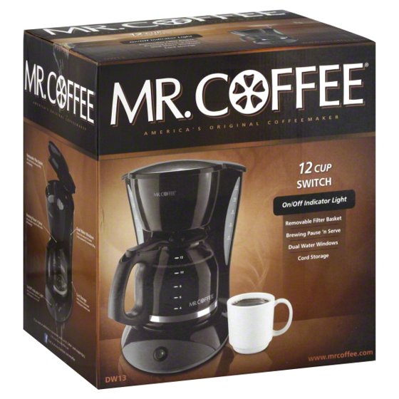 Mr. Coffee DW13RB 12Cup Switch Coffeemaker, Black