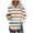 #025-Orange, variant on Craaazy Hoodies for Women Striped Printed Drawstring Long Sleeve Button V Neck Casual Shirts Gifts