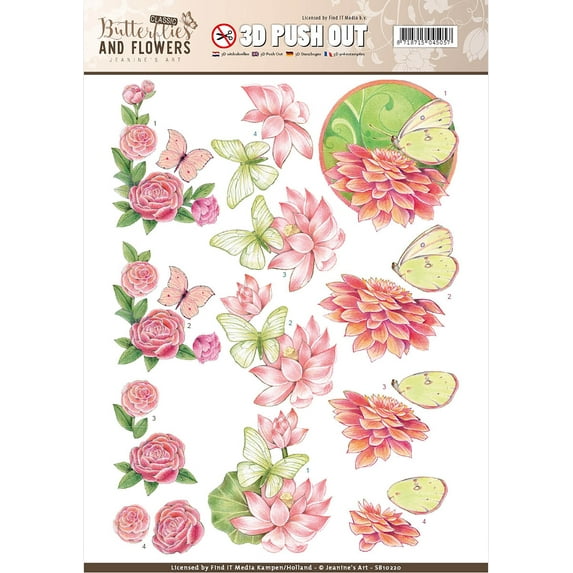 Find It Jeanine's Art Classic Butterflies & Flowers Punchout-Sweet Butterflies
