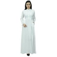 thumbnail image 5 of Bimba Women's Mandarin Collar Plain Jilbab Dress With Pockets Full Sleeve Maxi, 5 of 6