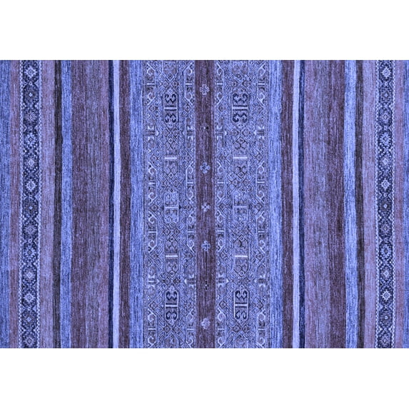 Ahgly Company Indoor Rectangle Abstract Blue Modern Area Rugs, 7' x 10'