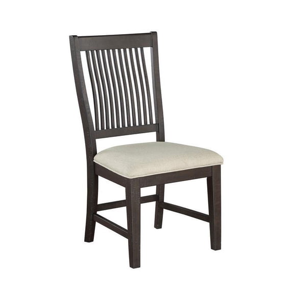 Best Quality Rustic Brown Wood Dining Chairs with Beige Upholstery Single