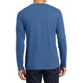 thumbnail image 4 of Men's Perfect Weight Long Sleeve Crew Neck Soft Cotton T-Shirt Maritime Blue 2X-Large, 4 of 5