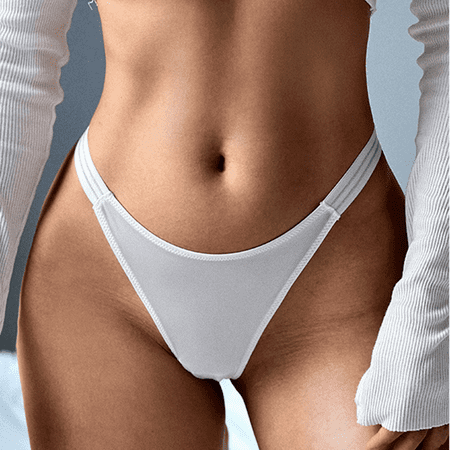 Fulorrnie Underwear for Women Seamless Cheeky Comfort No Show Panties Cute Thong Waistband Stretchable Panty  White  12