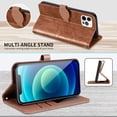 thumbnail image 6 of Compatible with iPhone 15 Pro Max Wallet Case Women Leather Flip with Wrist Strap Kickstand Magnetic with Card Holder Adjustable Stand Protective Case for iPhone 15 Pro Max Life Tree Brown, 6 of 14