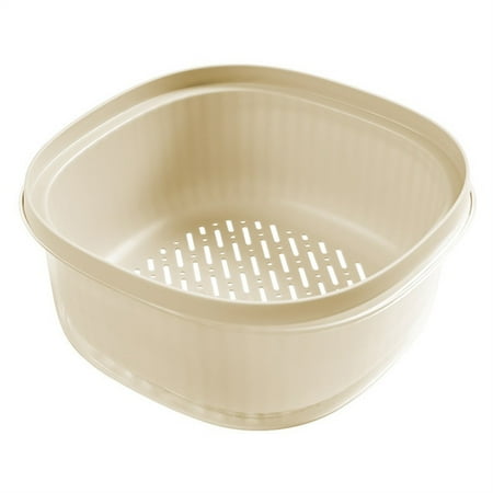 

Kitchen Sink Vegetable Basin Draining Basket Fruit Washing Tray Double Layer